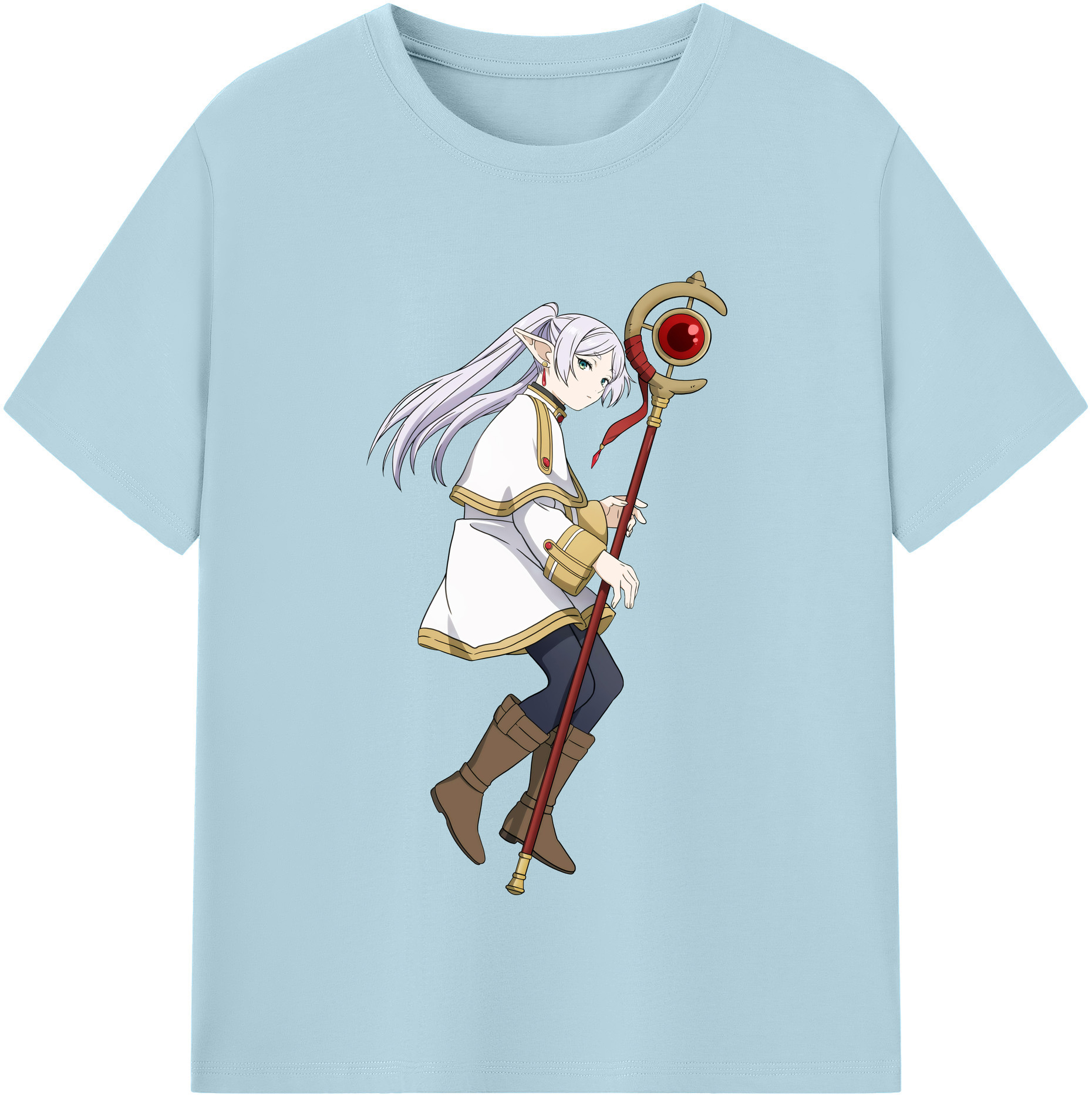（画像用） 葬送のフリーレン Frieren 綿100％半袖Tシャツ（フロントプリント）